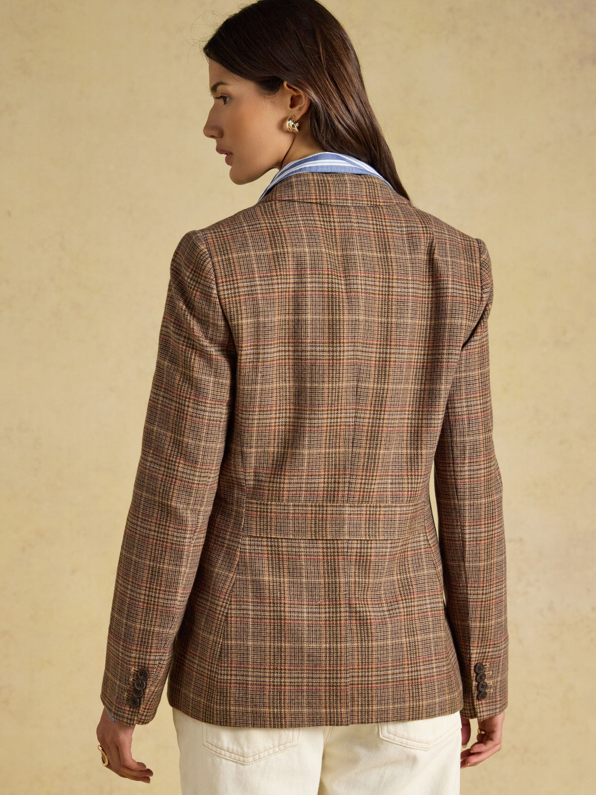 Women's Joules Foxley Check Wool Rich Tweed Suit Blazer