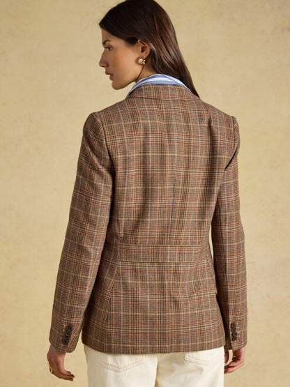 Women's Joules Foxley Check Wool Rich Tweed Suit Blazer