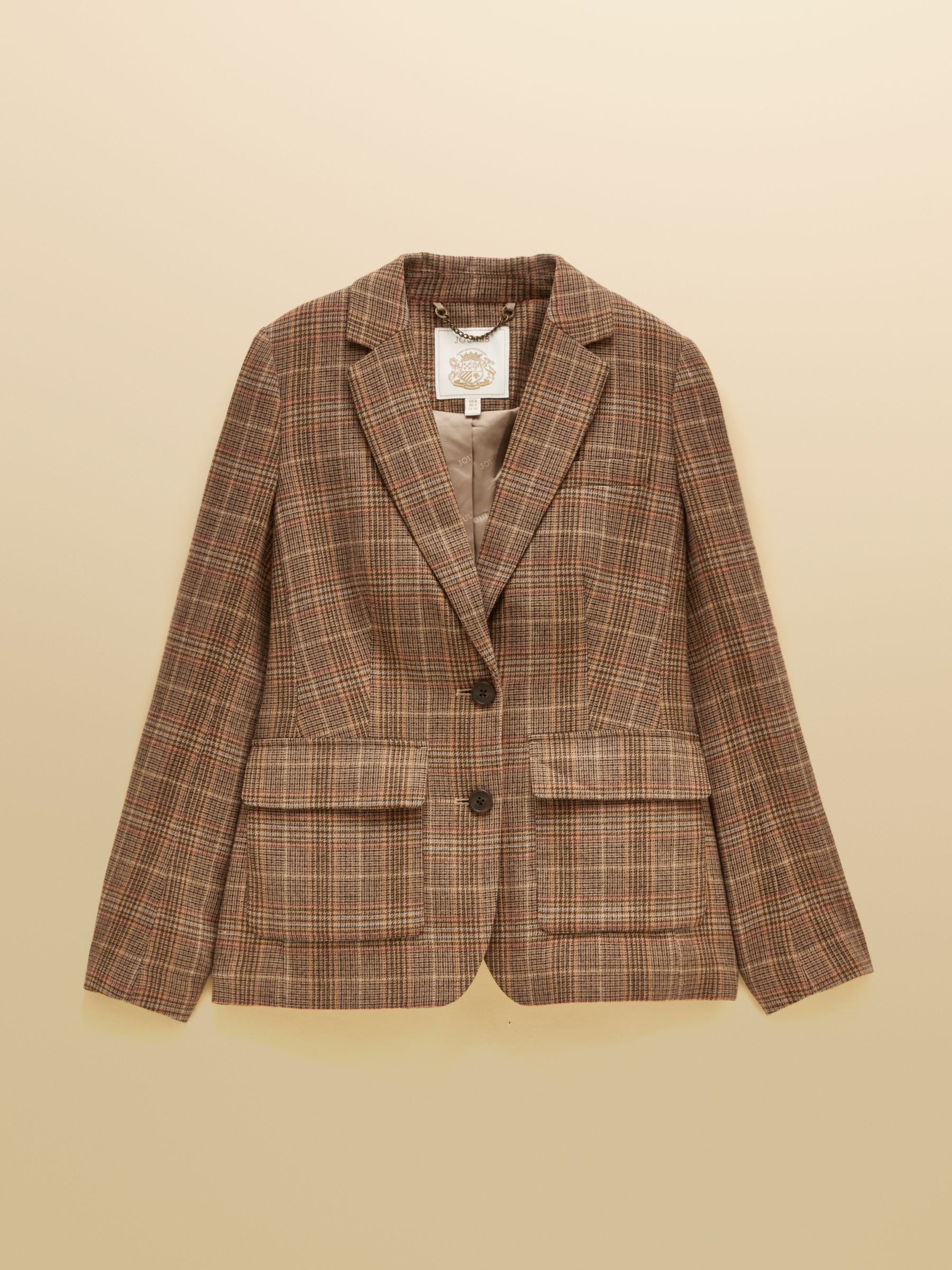 Women's Joules Foxley Check Wool Rich Tweed Suit Blazer