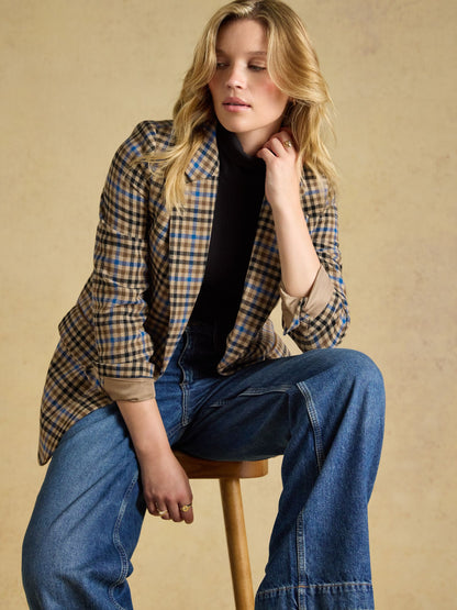 Women's Joules Thornwick Check Relaxed Fit Wool Rich Tweed Blazer