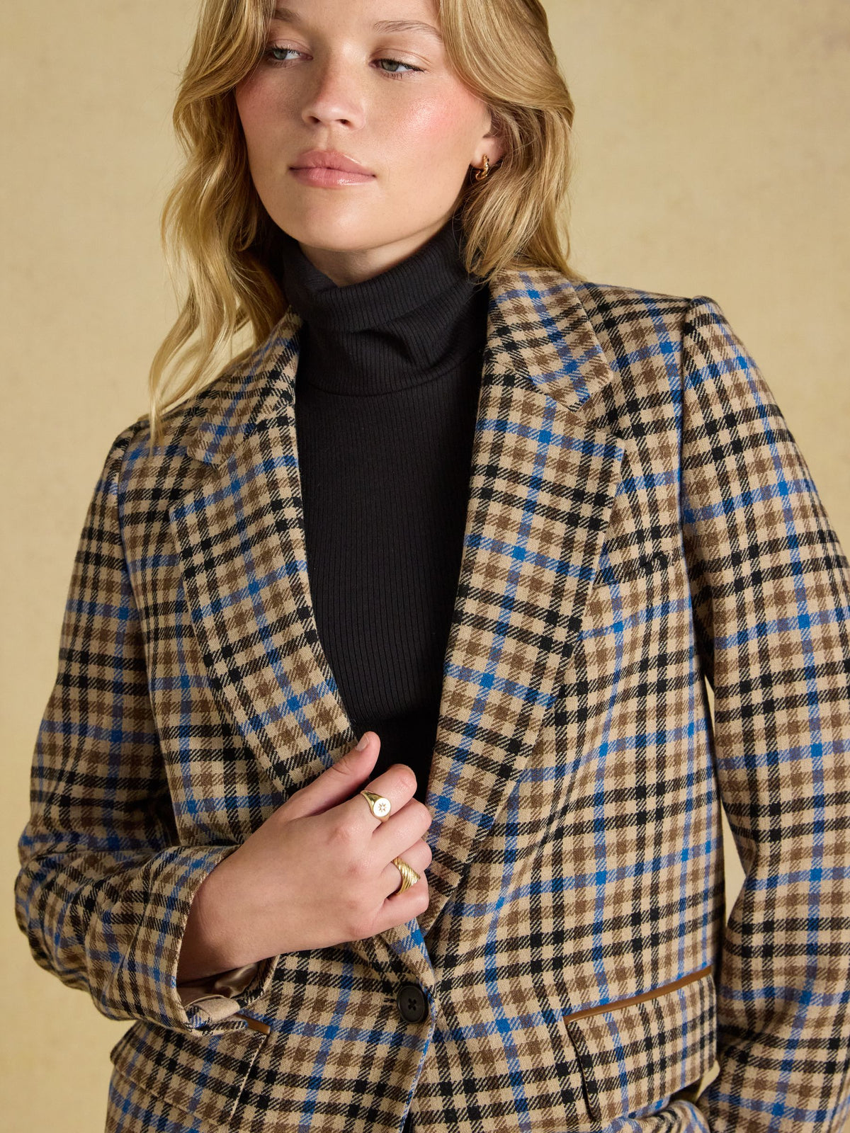 Women's Joules Thornwick Check Relaxed Fit Wool Rich Tweed Blazer