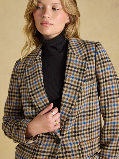Women's Joules Thornwick Check Relaxed Fit Wool Rich Tweed Blazer