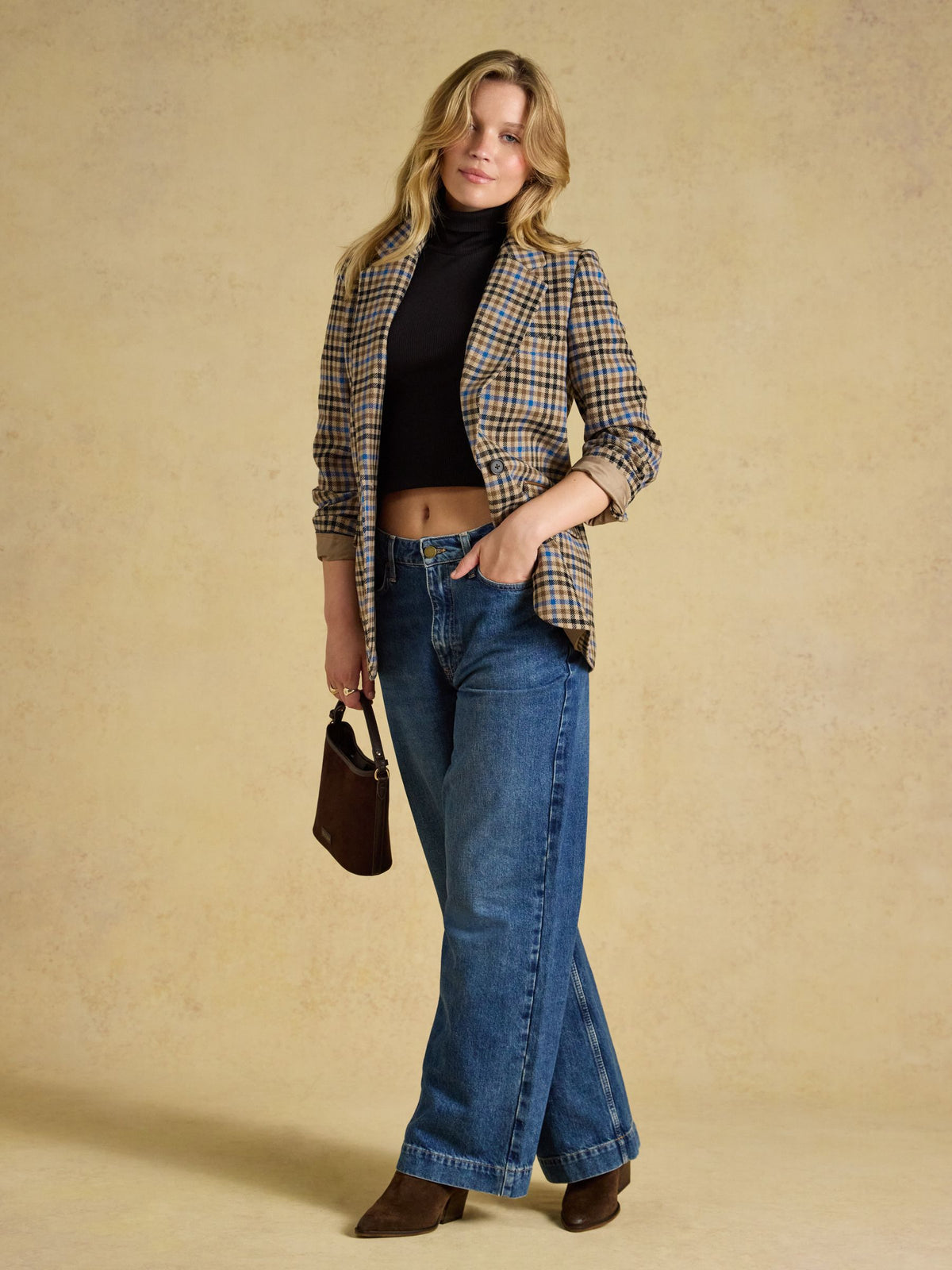 Women's Joules Thornwick Check Relaxed Fit Wool Rich Tweed Blazer