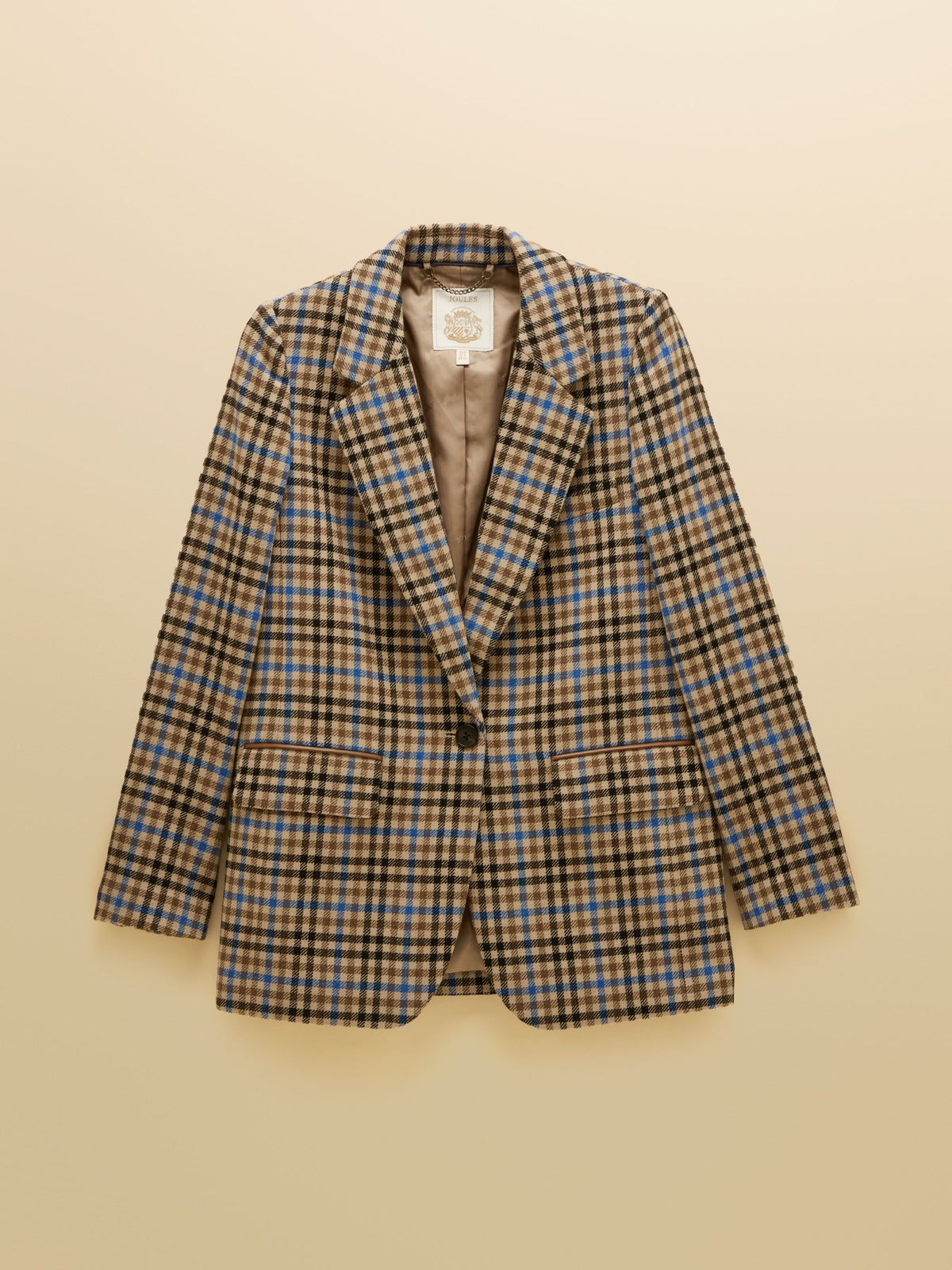Women's Joules Thornwick Check Relaxed Fit Wool Rich Tweed Blazer