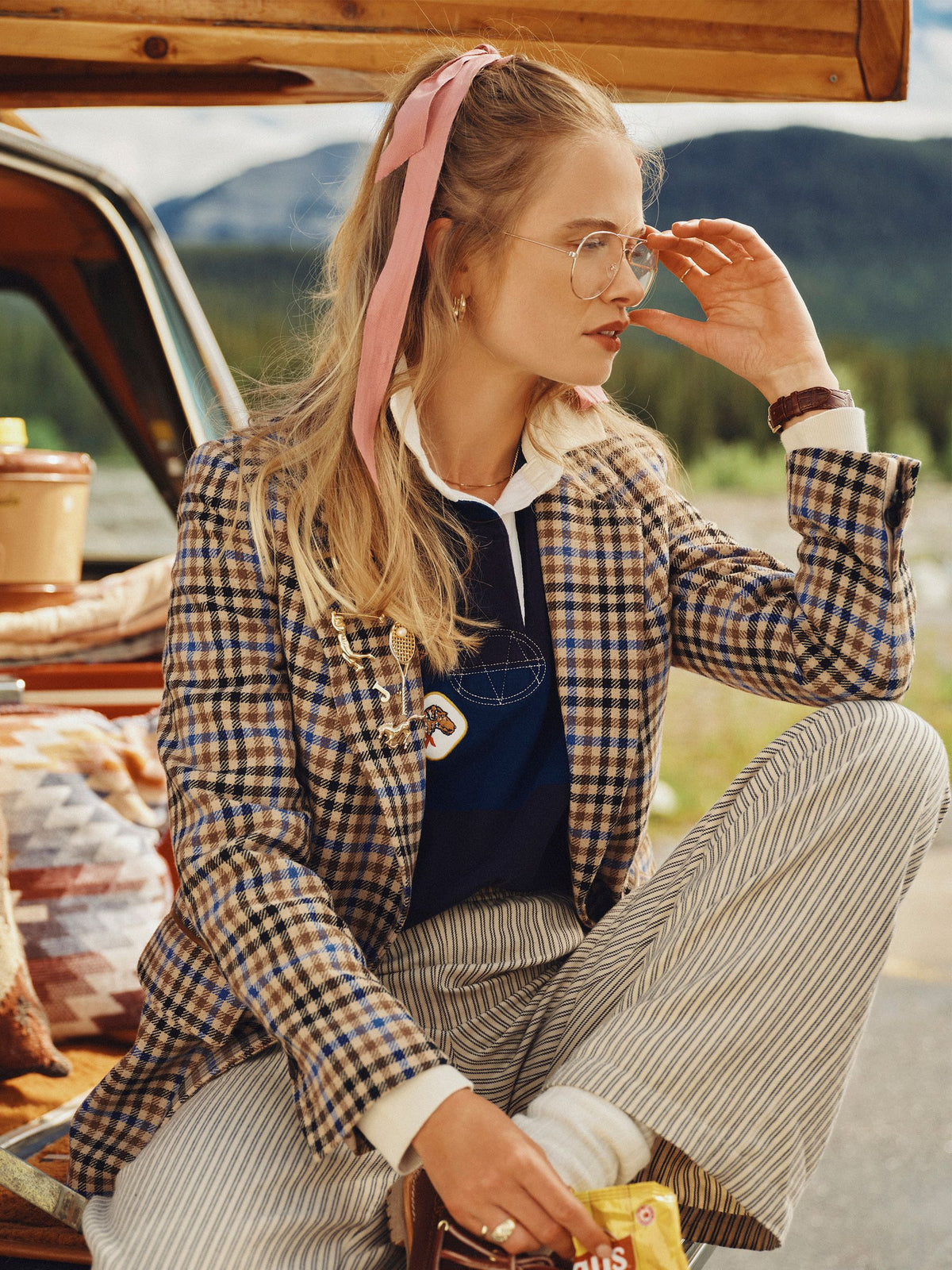 Women's Joules Thornwick Check Relaxed Fit Wool Rich Tweed Blazer