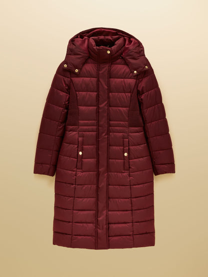 Women's Joules Windborough Showerproof Longline Padded Coat with Hood
