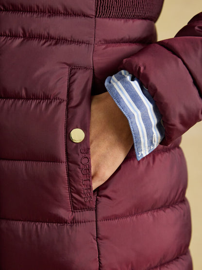 Women's Joules Windborough Showerproof Longline Padded Coat with Hood