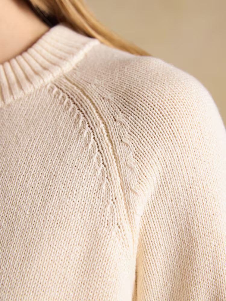 Joules April Showers Cream Jonty Fox Embroidered Cotton-Rich Crew Neck Jumper