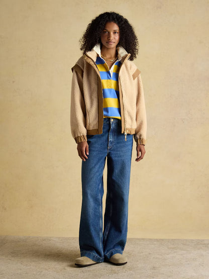 Joules Cream 2 in 1 Borg Full Zip Fleece Jacket