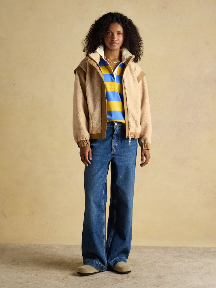 Joules Cream 2 in 1 Borg Full Zip Fleece Jacket