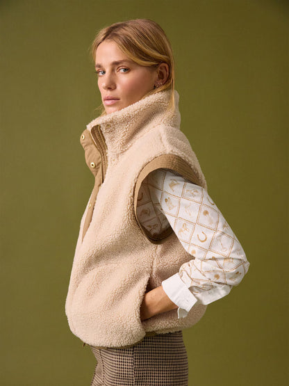 Joules Cream 2 in 1 Borg Full Zip Fleece Jacket