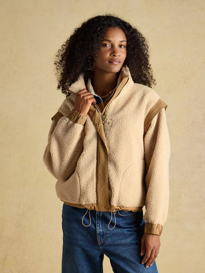 Joules Cream 2 in 1 Borg Full Zip Fleece Jacket