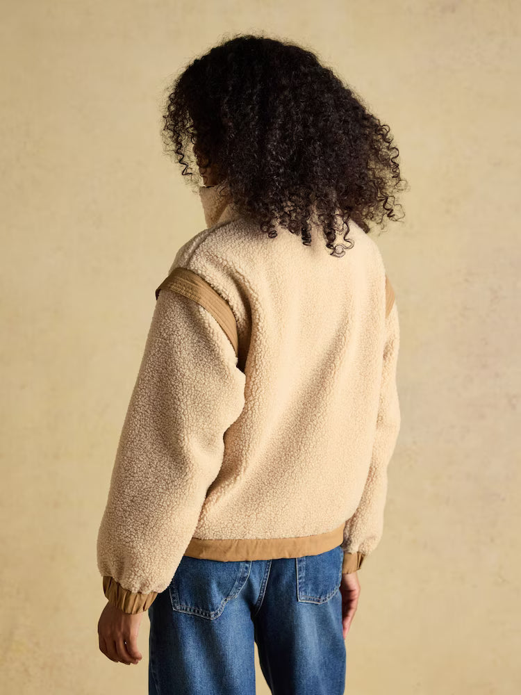 Joules Cream 2 in 1 Borg Full Zip Fleece Jacket