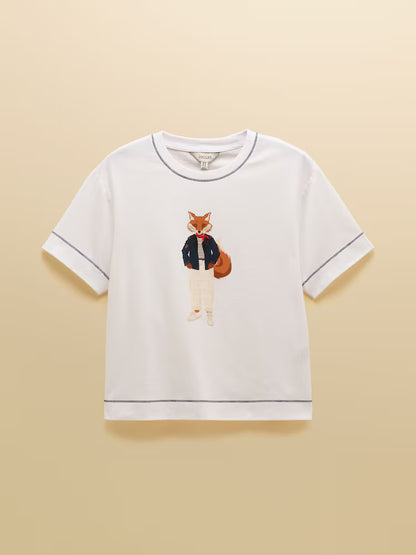 Joules Jonty Fox Graphic Short Sleeve 100% Cotton T-Shirt