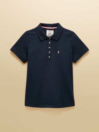 Joules Woody Navy Polo Shirt - Women's Short Sleeve Cotton Pique Top
