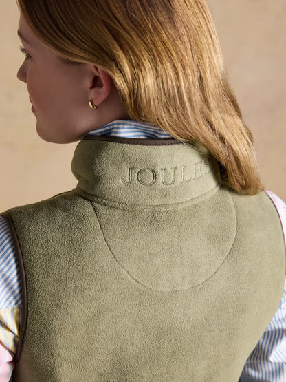 Joules Heritage Longline Fleece Gilet Light Green