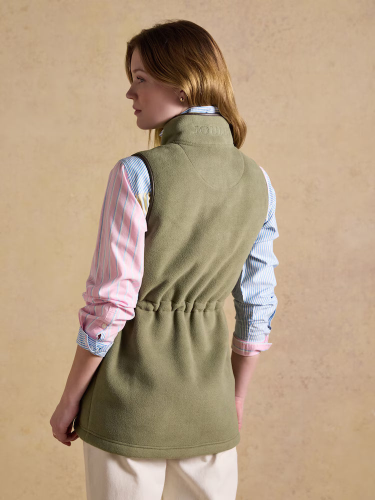 Joules Heritage Longline Fleece Gilet Light Green