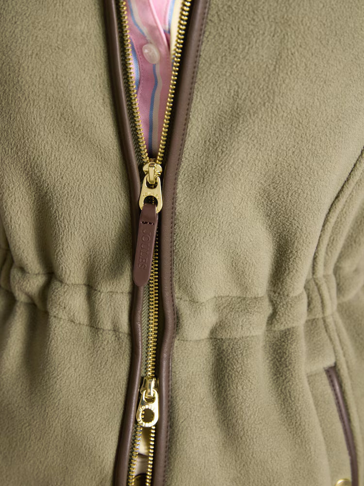 Joules Heritage Longline Fleece Gilet Light Green