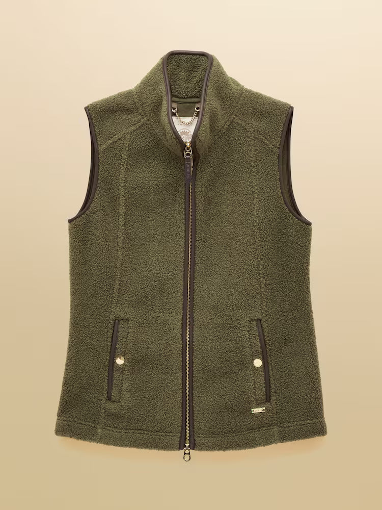 Joules Borg Heritage Khaki Green Fleece Gilet