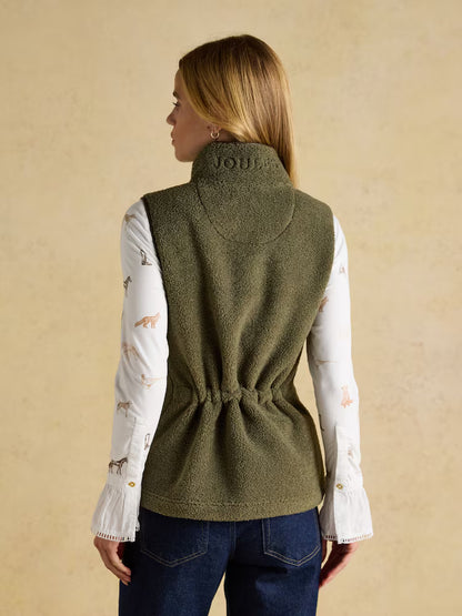 Joules Borg Heritage Khaki Green Fleece Gilet