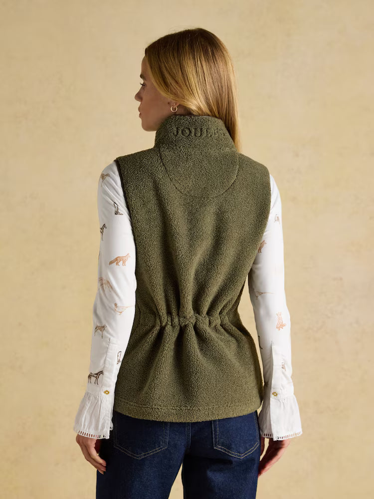 Joules Borg Heritage Khaki Green Fleece Gilet