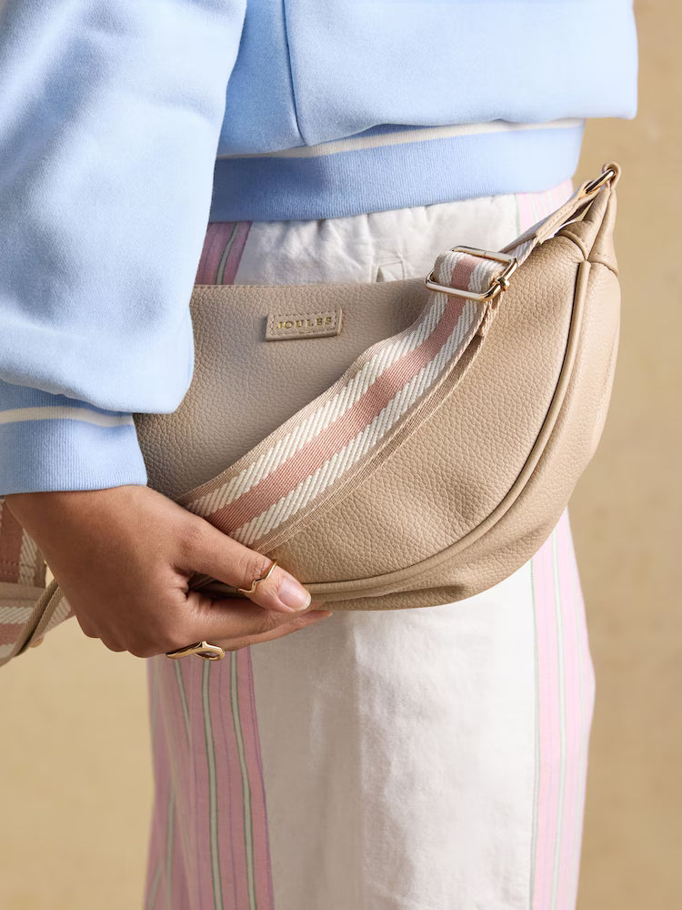 Joules Jade Neutral Half Moon Adjustable Cross-Body Bag