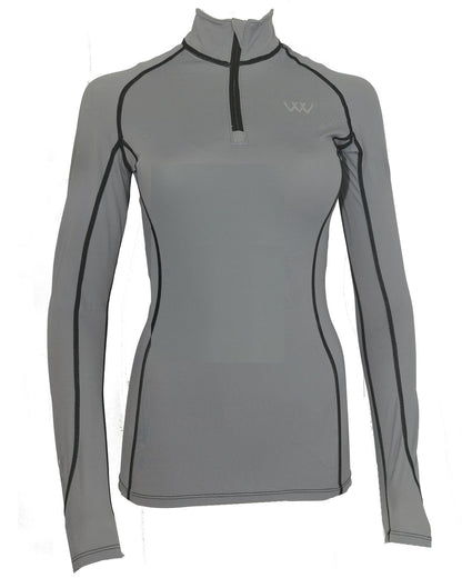 Woof Wear Performance Riding Shirt - Brushed Steel - Breathable, Wicking, Stretch Fabric