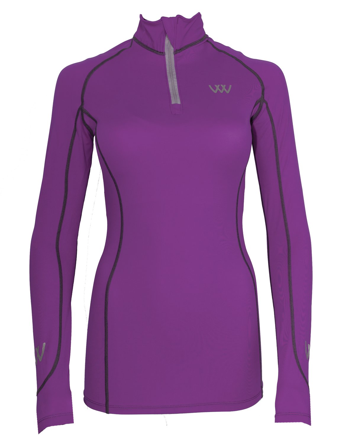 Woof Wear Performance Riding Shirt - Damson Purple Long Sleeved - Breathable Equestrian Top for Women
