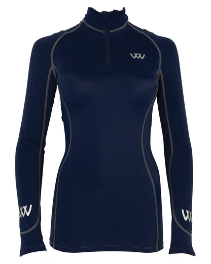 Woof Wear Performance Riding Shirt - Navy iFlex Fabric, Long Sleeve, UPF 30+, Equestrian Apparel