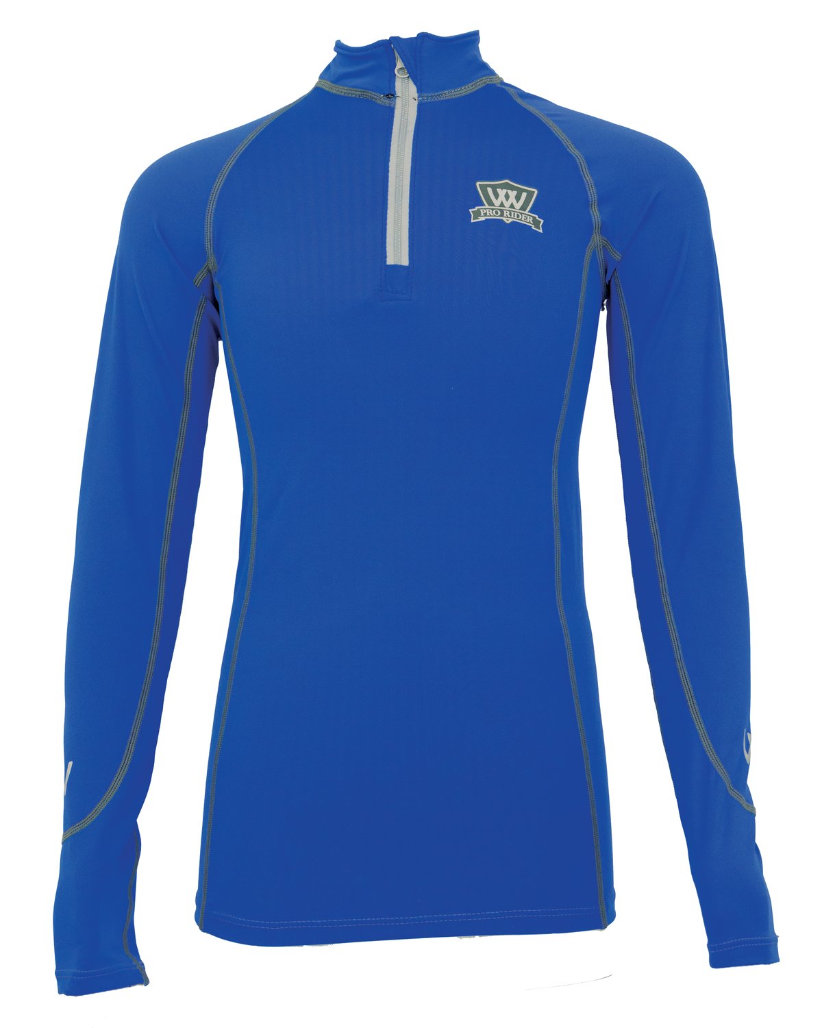 Woof Wear Young Rider Pro Performance Shirt Electric Blue - Riding Shirt, Long Sleeve, UV Protection