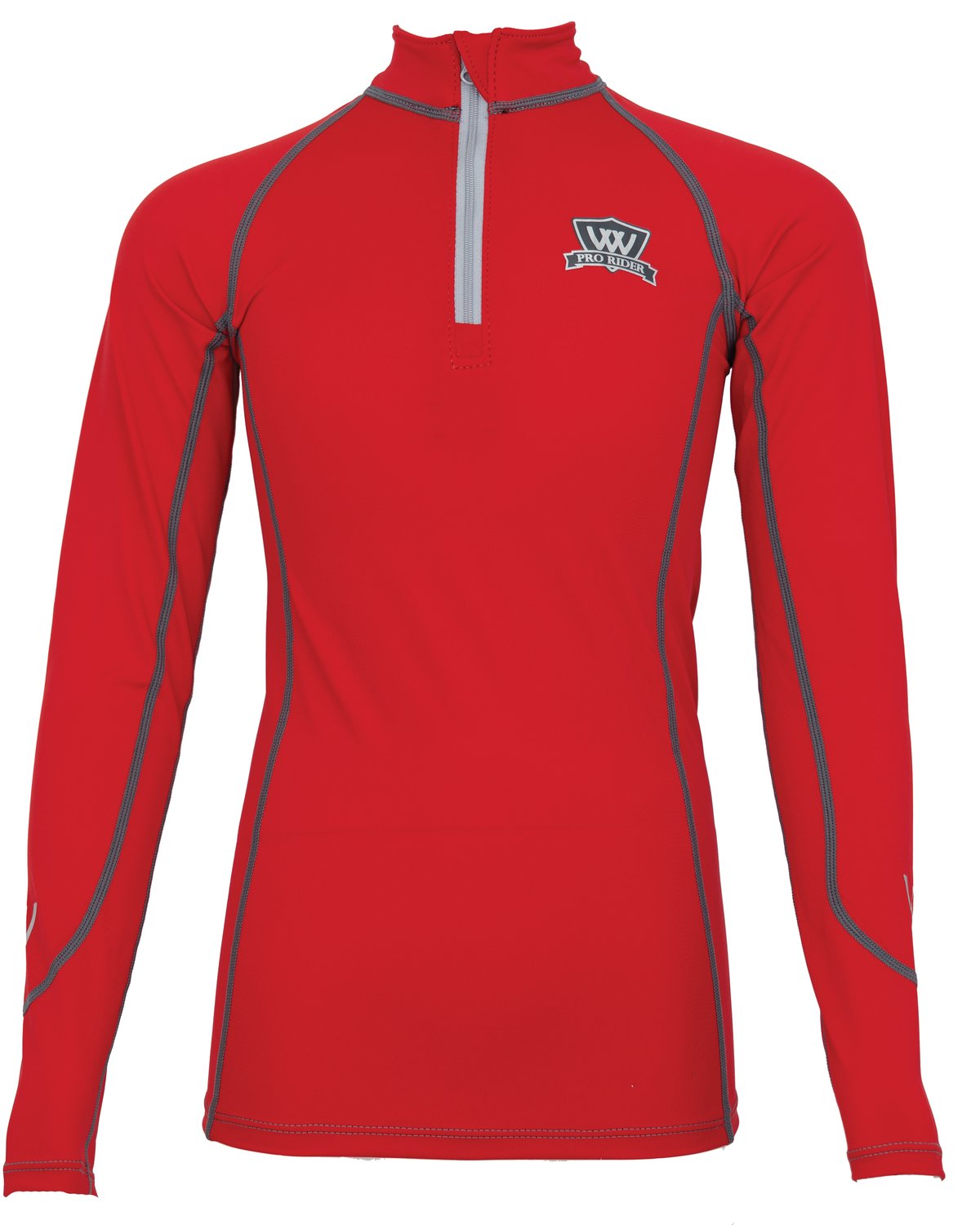 Woof Wear Young Rider Pro Performance Shirt - Royal Red. Long Sleeve Riding Top for Kids. Equestrian Apparel