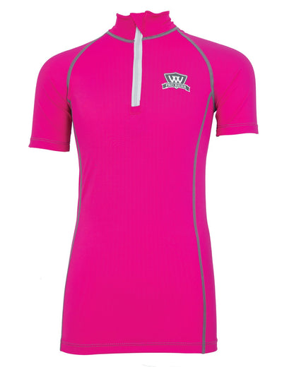 Woof Wear Young Rider Berry Riding Shirt: Short Sleeve, Kids Equestrian Apparel