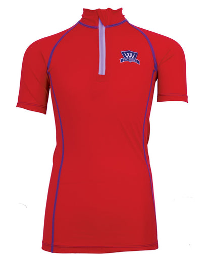 Woof Wear Young Rider Short Sleeve Shirt - Royal Red. Equestrian Apparel for Kids