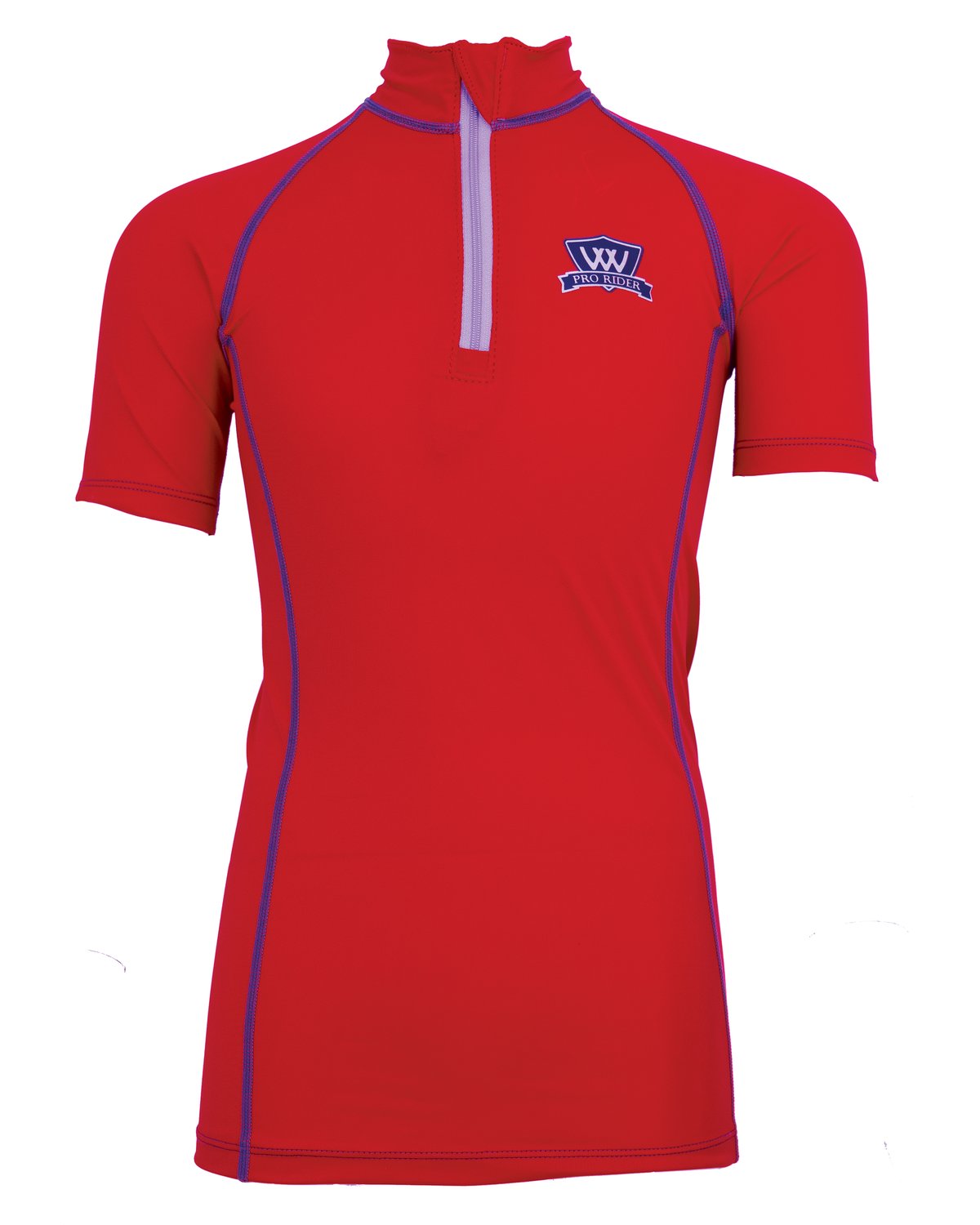 Woof Wear Young Rider Short Sleeve Performance Shirt - Royal Red. Youth Equestrian Apparel.
