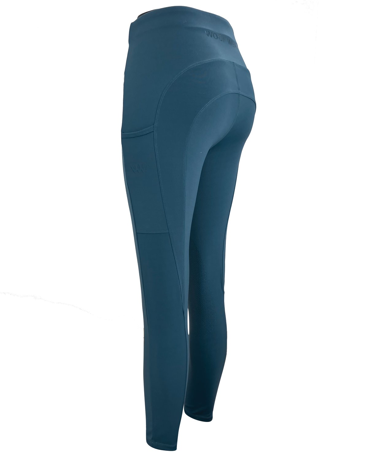 WOOF WEAR Petrol Blue Knee Patch Riding Tights: Performance & Style