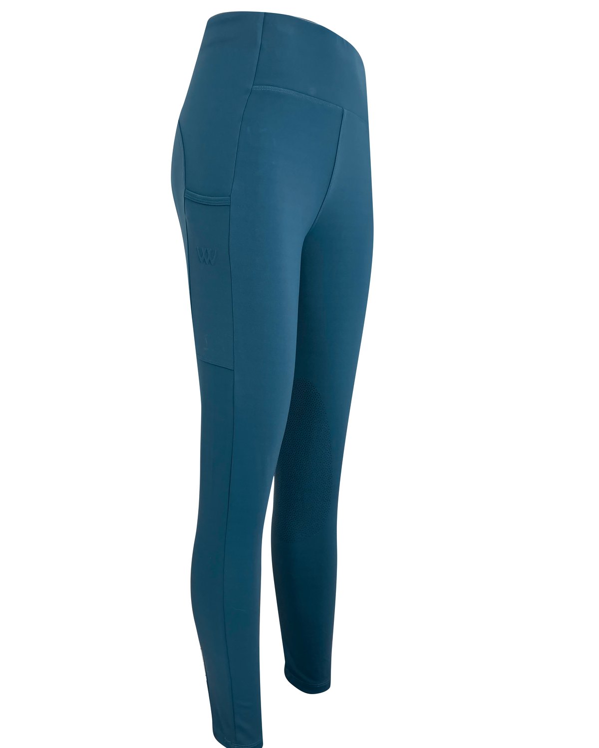 Woof Wear Original Riding Tights - Knee Patch, Petrol Blue | Equestrian Apparel