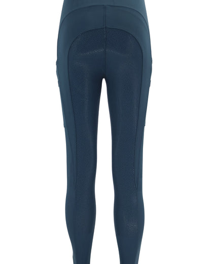 WOOF WEAR Riding Tights - Full Seat Petrol Blue: Comfortable, Stylish Equestrian Apparel with Silicone Grip and Phone Pockets