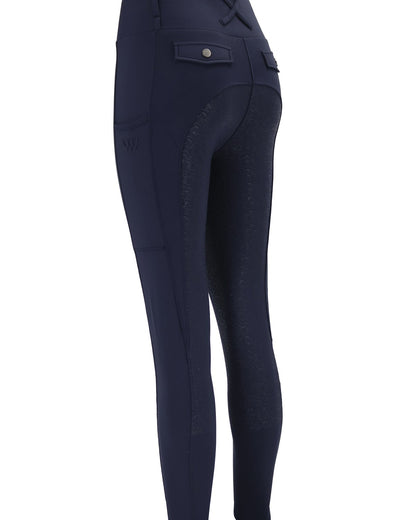 WOOF WEAR VISION Riding Tights Navy - Equiflair | Performance Equestrian Leggings with Full Seat Grip & Phone Pockets