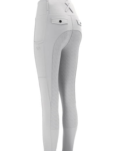 WOOF WEAR Competition Riding Tights White: Stylish & Water Repellent Horse Riding Leggings
