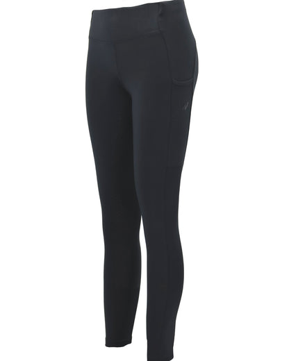 Woof Wear Young Rider Pro Tights Black - Equestrian Riding Leggings with Pockets for Kids & Teens