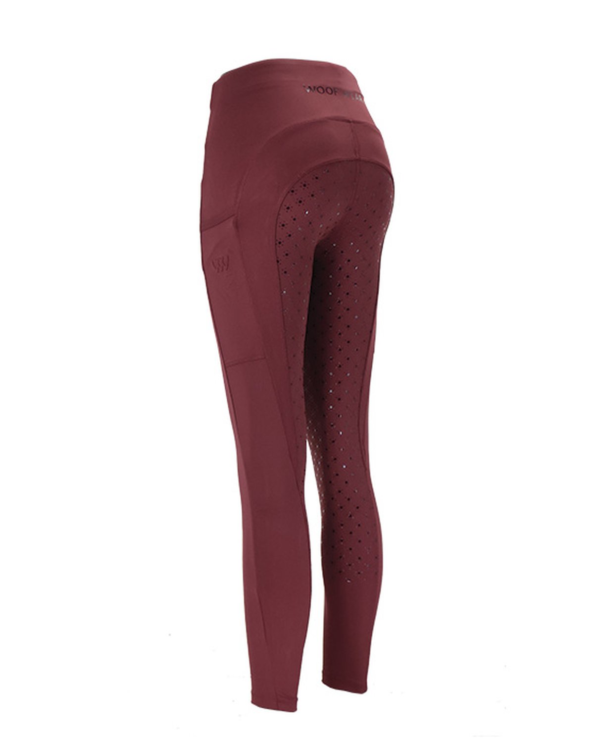Woof Wear Original Lite Riding Tights Plum | Equestrian Riding Leggings with Phone Pockets | Equiflair