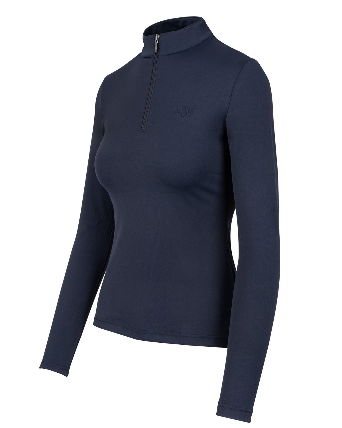 WOOF WEAR Long Sleeve Tech Riding Shirt - Navy | Women's Equestrian Apparel | Comfortable Horse Riding Top