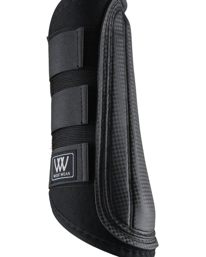 WOOF WEAR Single Lock Brushing Boot - Black. Secure Grip horse leg protection.