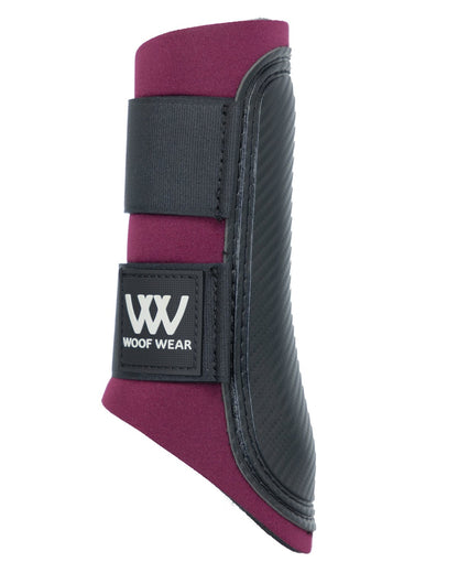 WOOF WEAR CLUB BRUSHING BOOT BURGUNDY BLACK Horse Leg Protection, Equiflair