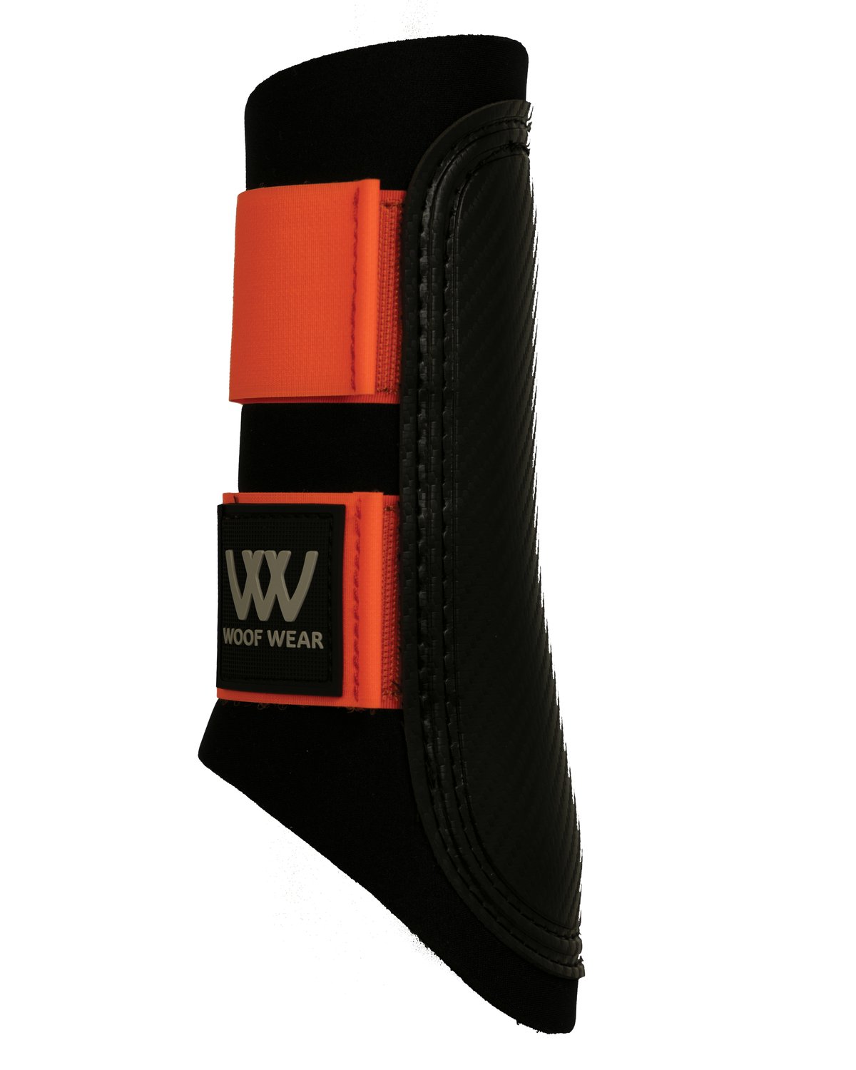 Woof Wear Club Brushing Boot - Black & Orange Horse Leg Protection | Equiflair