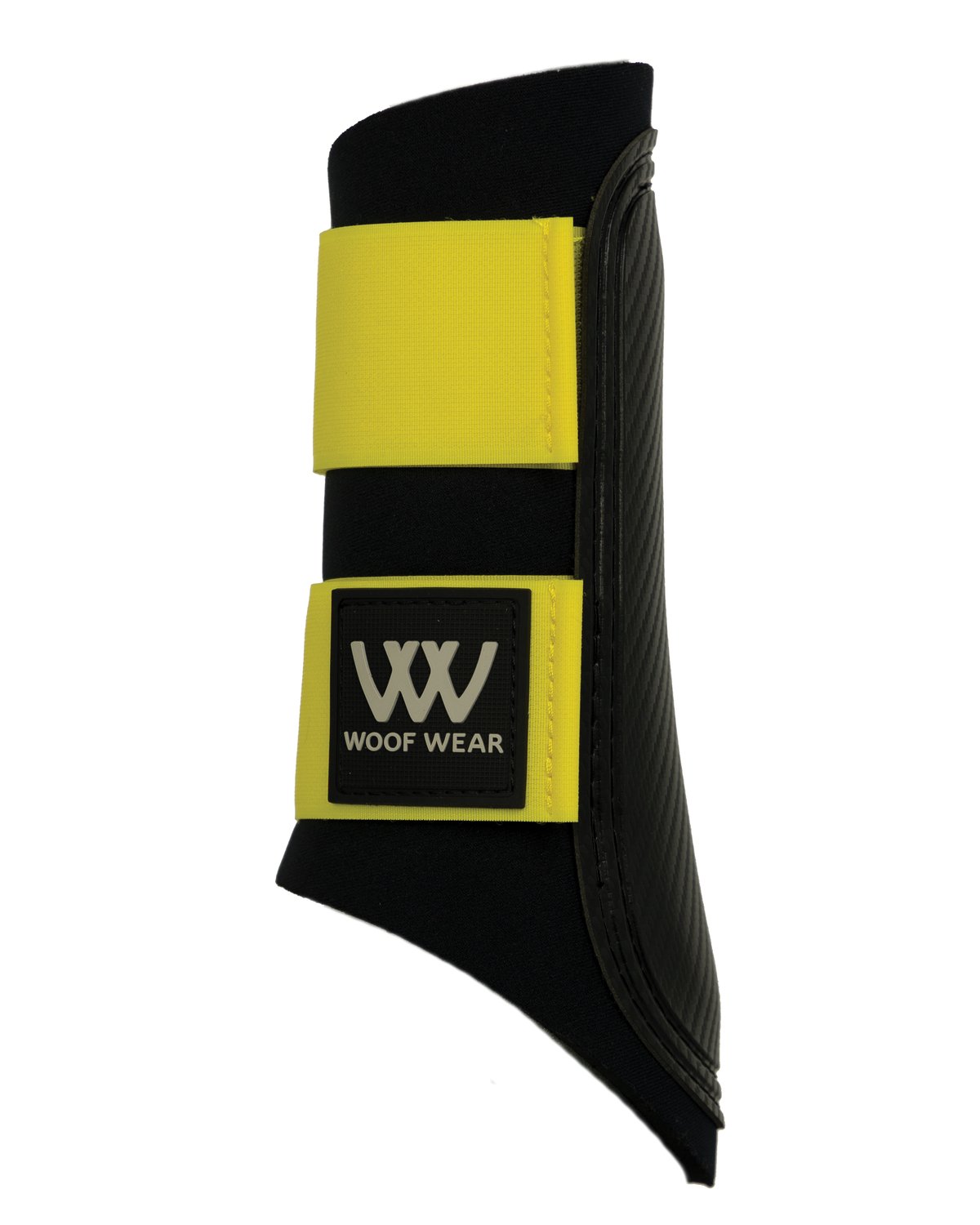 Woof Wear Club Brushing Boot - Black & Yellow Horse Leg Protection | Equiflair