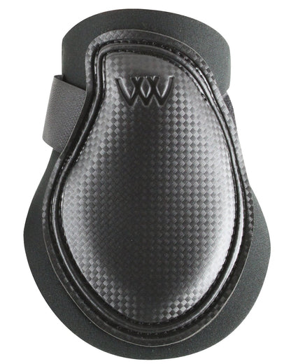 Woof Wear Club Fetlock Boots - Black Horse Leg Protection for Showjumping - Lightweight, Flexible, Carbon Effect Strike Pad
