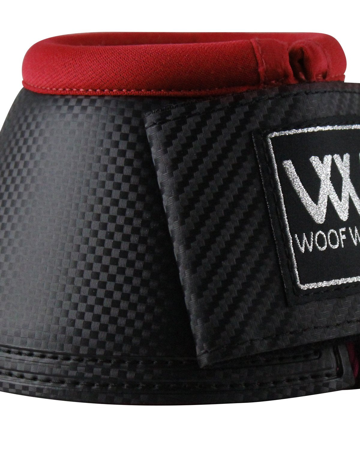 WOOF WEAR PRO OVERREACH BOOT BLACK RED. No-rub protection bell boot.