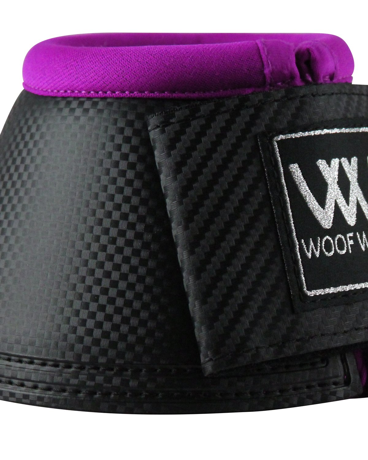 WOOF WEAR PRO OVERREACH BOOT BLACK ULTRA VIOLET - horse protection boot, no-rub protection, carbon effect, impact foam