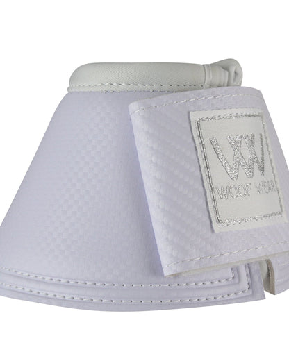 Woof Wear Pro Overreach Boots White: Horse hoof protection, no-rub design, impact protection for equine athletes. Shop now!